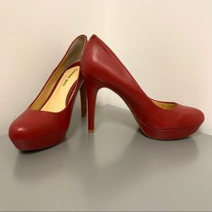 Gianni Bini Gayle Red Matte Leather Pumps Sz 6